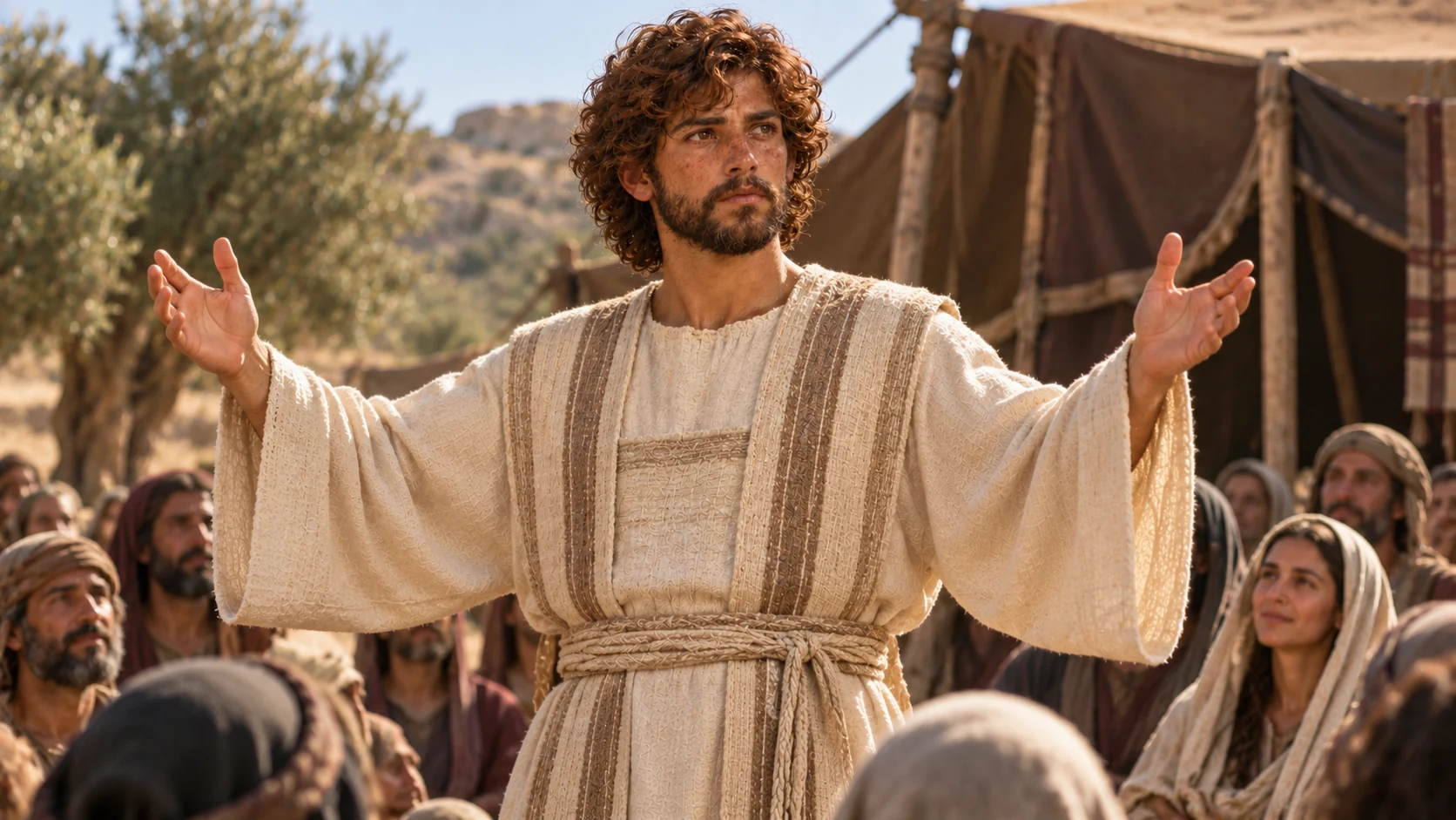 David blesses the people.