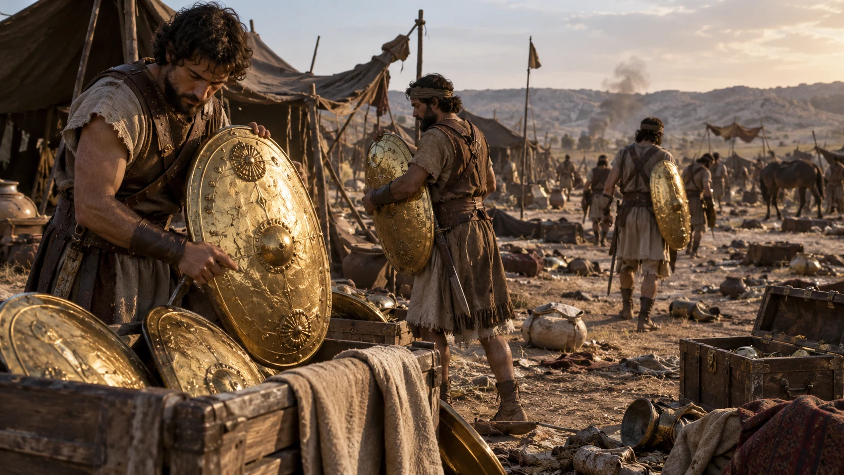 Gold shields reach Jerusalem.