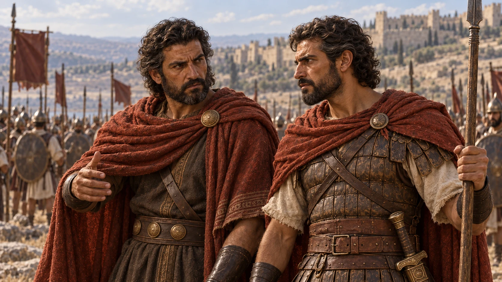 Abishai faces Ammon.