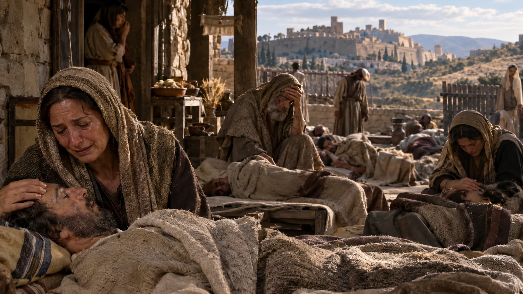 Plague falls on Israel.