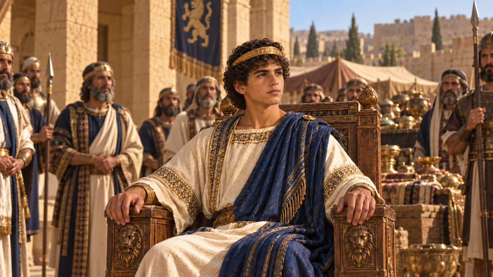 Solomon reigns and receives allegiance.