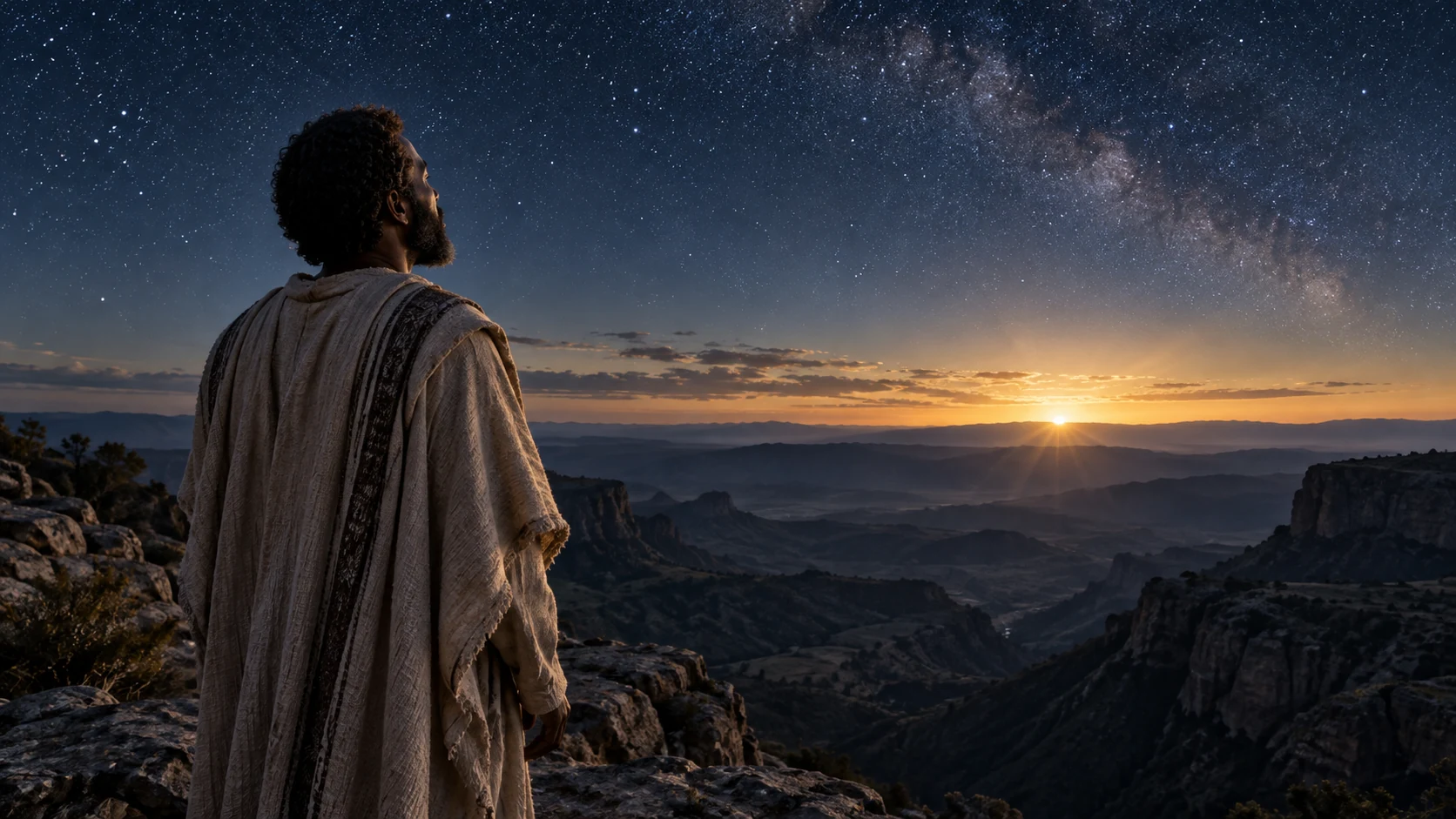 Enoch at dawn on a highland ridge