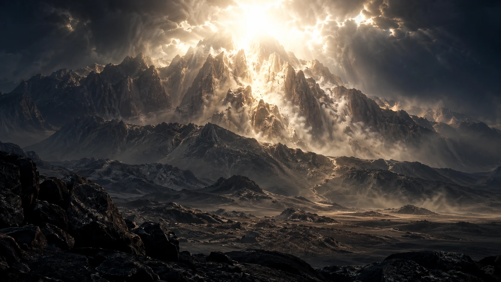 Distant Sinai beneath formless light