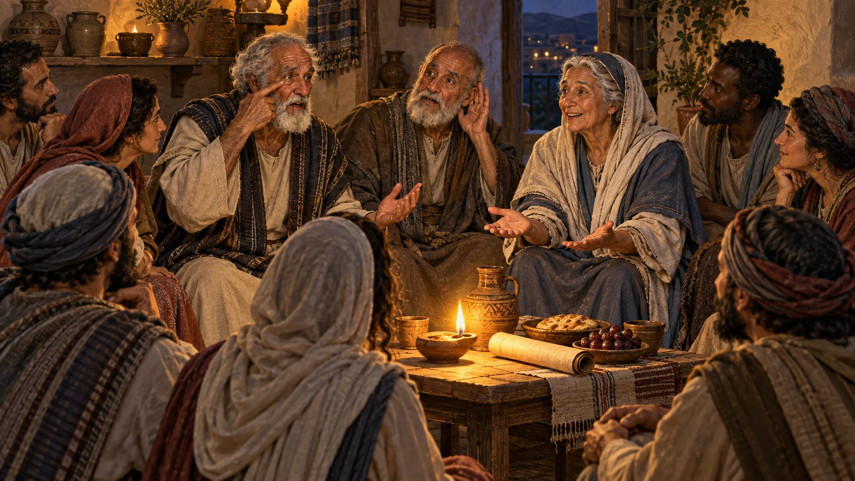 Eyewitnesses share testimony in a gathered house church.