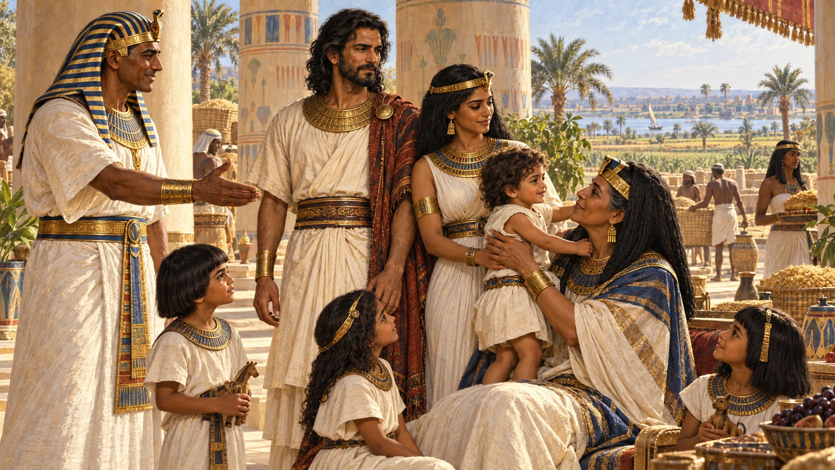 Hadad reaches Egypt, gains land and favor, marries Tahpenes’s sister, and raises Genubath in Pharaoh’s household.