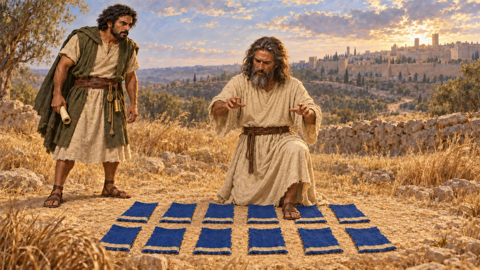 Introduce prophet Ahijah meeting Jeroboam alone and tearing a new cloak into twelve pieces; create his dedicated era guide.
