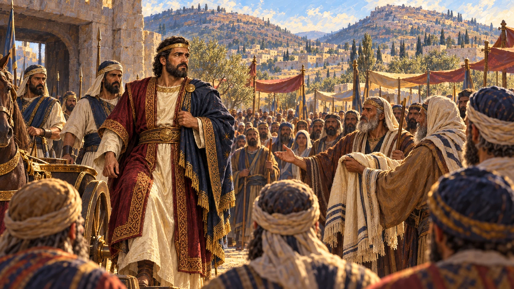 Rehoboam comes to Shechem, where all Israel gathers to make him king; use his new-king identity without implying the northern coronation succeeds.