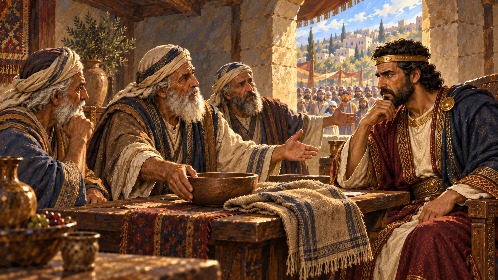 The older advisers who served Solomon counsel Rehoboam to serve the people and answer kindly.