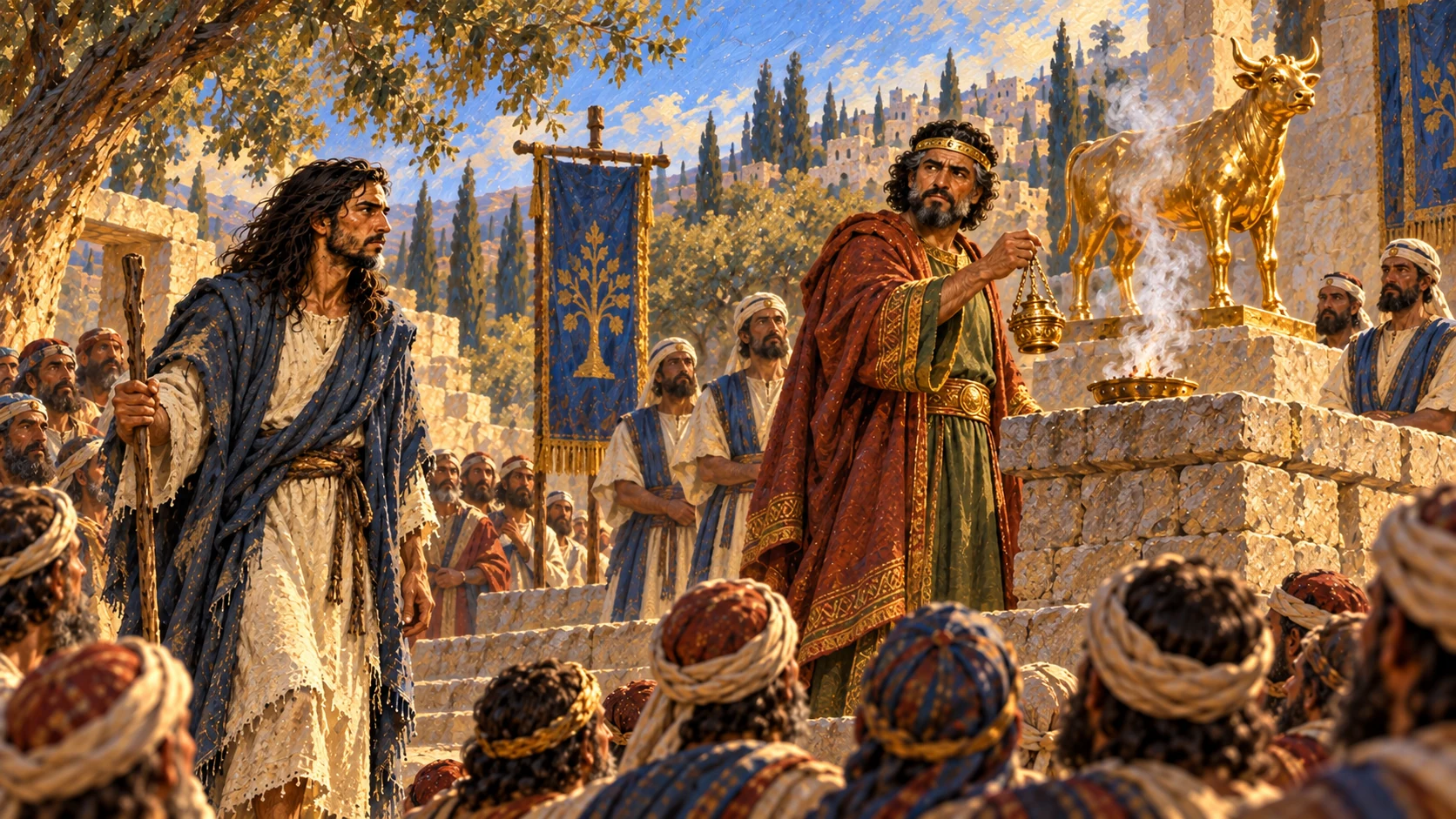 A Judean man of God arrives as Jeroboam stands at his Bethel altar.