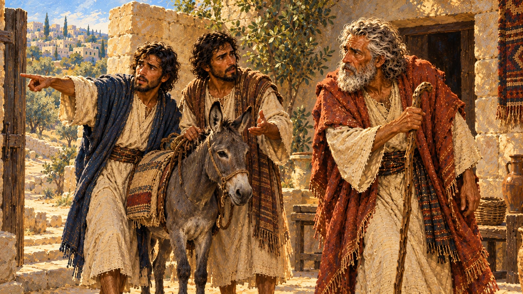 In Bethel, the old prophet hears his sons report the event and has a donkey saddled.