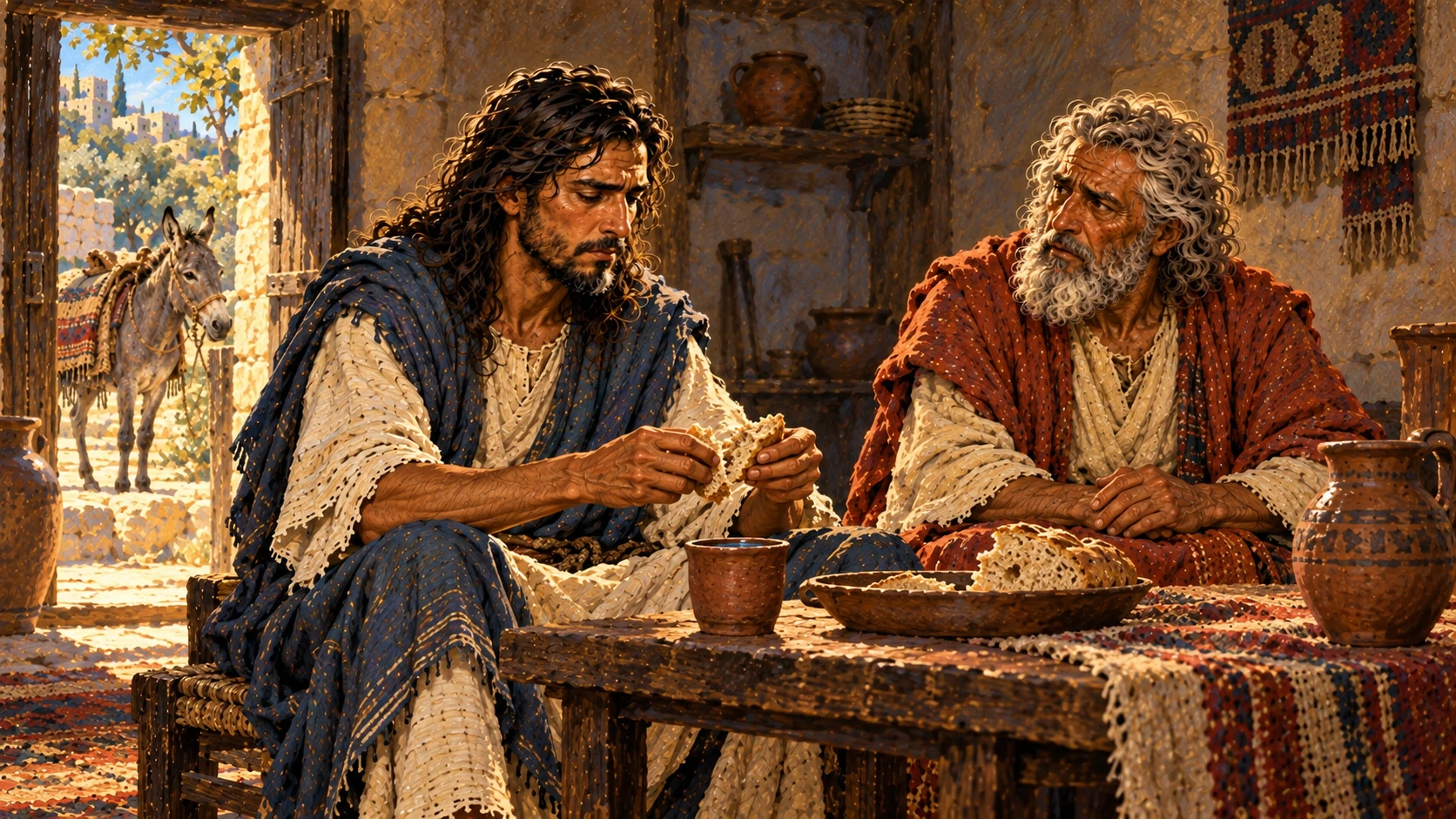 The Judean prophet eats and drinks at the old prophet’s table.