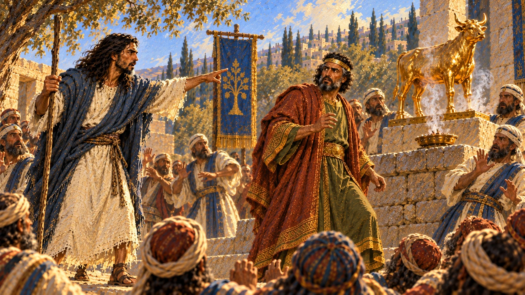 He addresses the altar and foretells its destruction and a future Davidic king named Josiah; the spoken sign is not yet fulfilled.