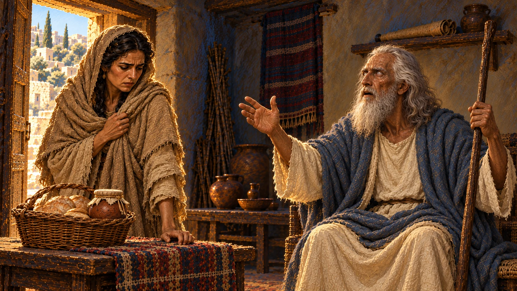 Ahijah continues his severe warning about Jeroboam’s household. Keep future consequences as words, not a premature massacre.