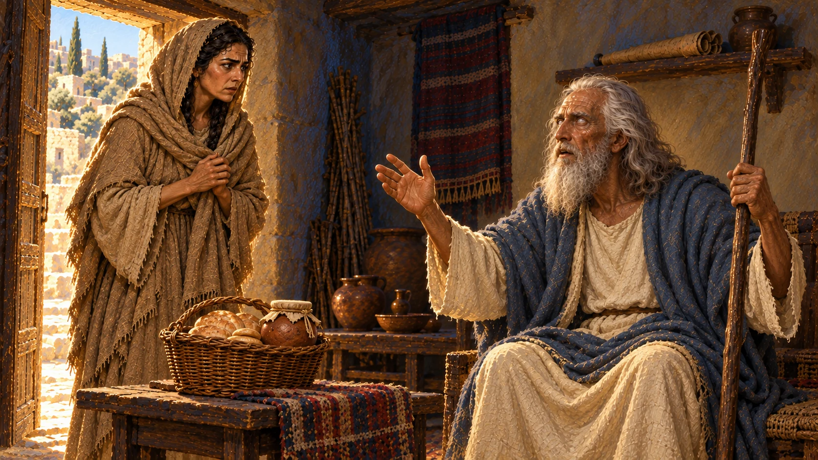 Ahijah delivers Yahweh’s indictment: Jeroboam was raised from among the people but made molten images. Keep prior events in speech, not flashback.