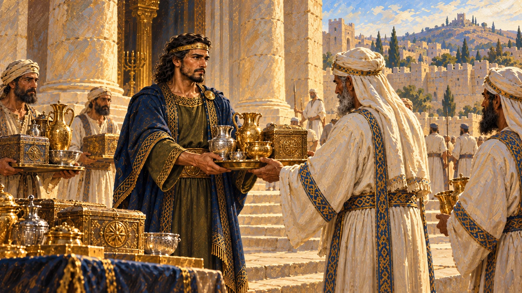 Asa brings dedicated silver, gold and vessels into Yahweh’s house; high places still remain in the land.