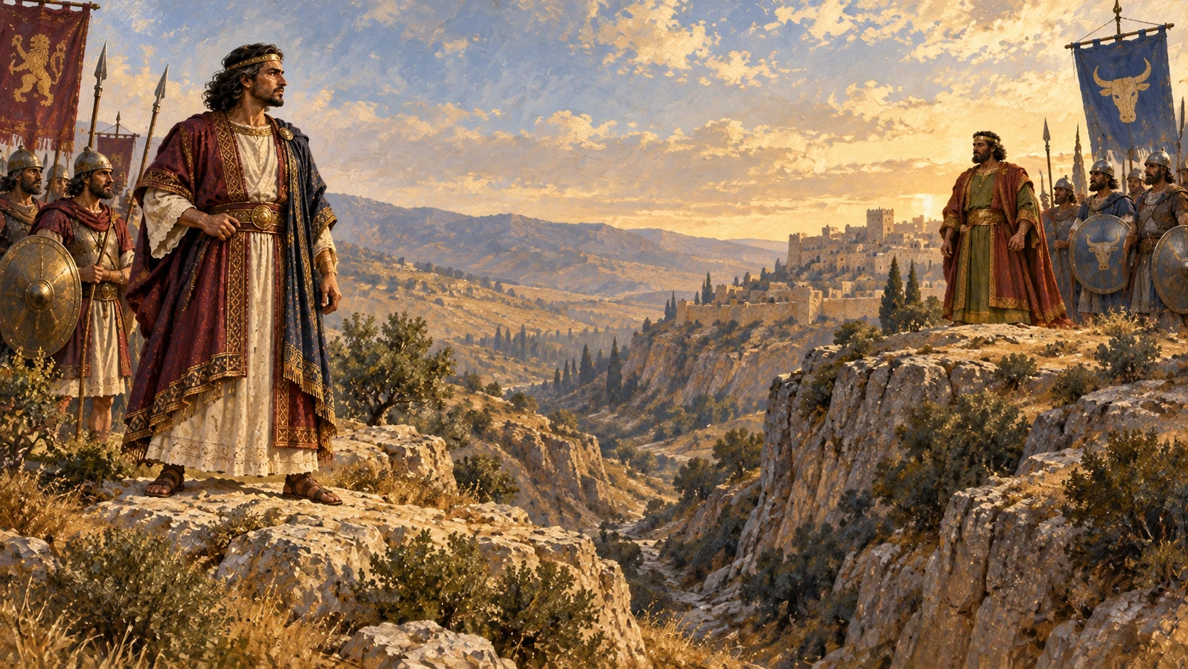 A retrospective border view summarizes conflict across Rehoboam, Abijam and Jeroboam’s overlapping reigns, without an invented named battle.