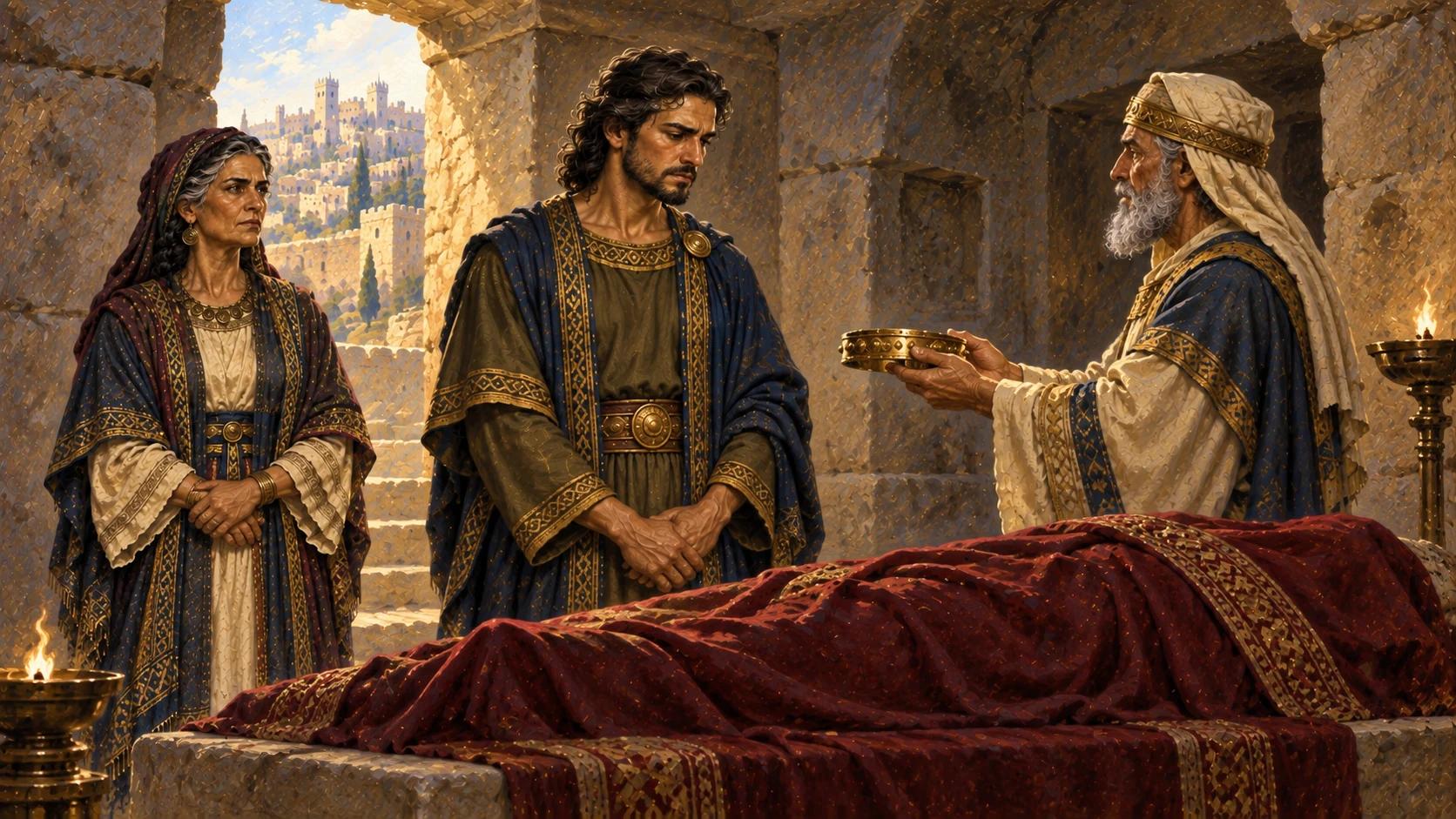 Abijam is buried in David’s city; his son Asa becomes king of Judah.