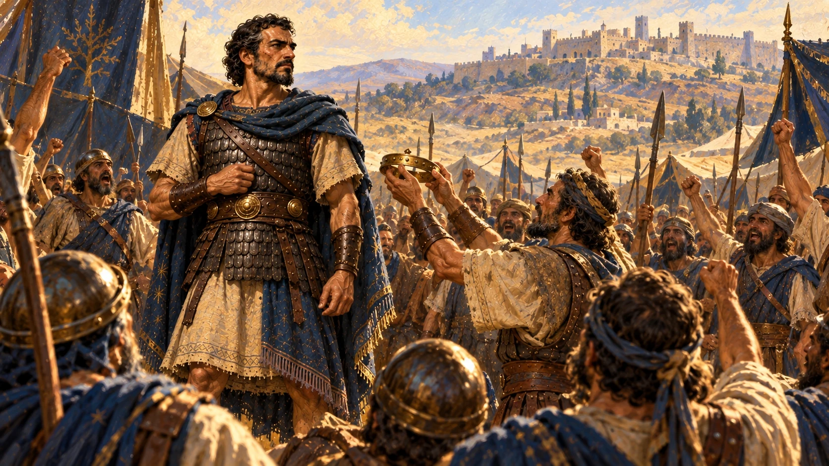 After Zimri’s seven-day reign begins, the camp at Gibbethon hears of his coup and acclaims commander Omri.