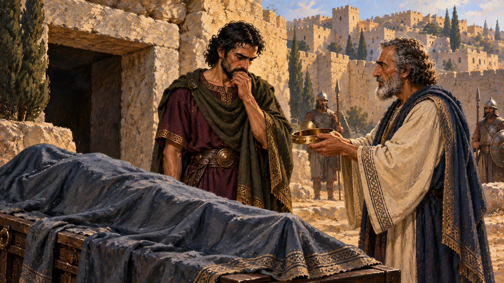 Omri is buried in Samaria and his son Ahab succeeds him.