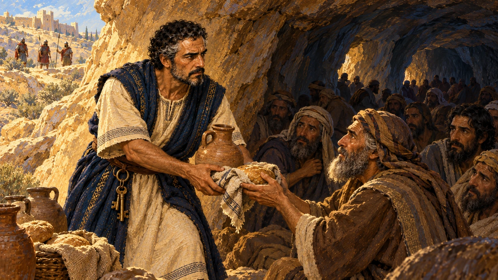 Ahab’s steward Obadiah, who fears Yahweh, has hidden a hundred prophets from Jezebel and fed them.