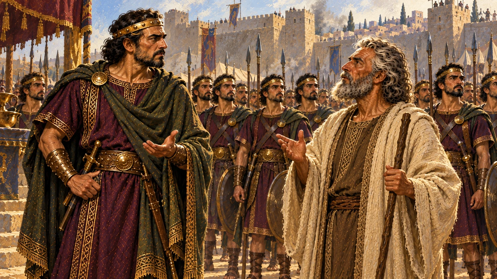 A prophet promises victory through the provincial officers; Ahab musters them.
