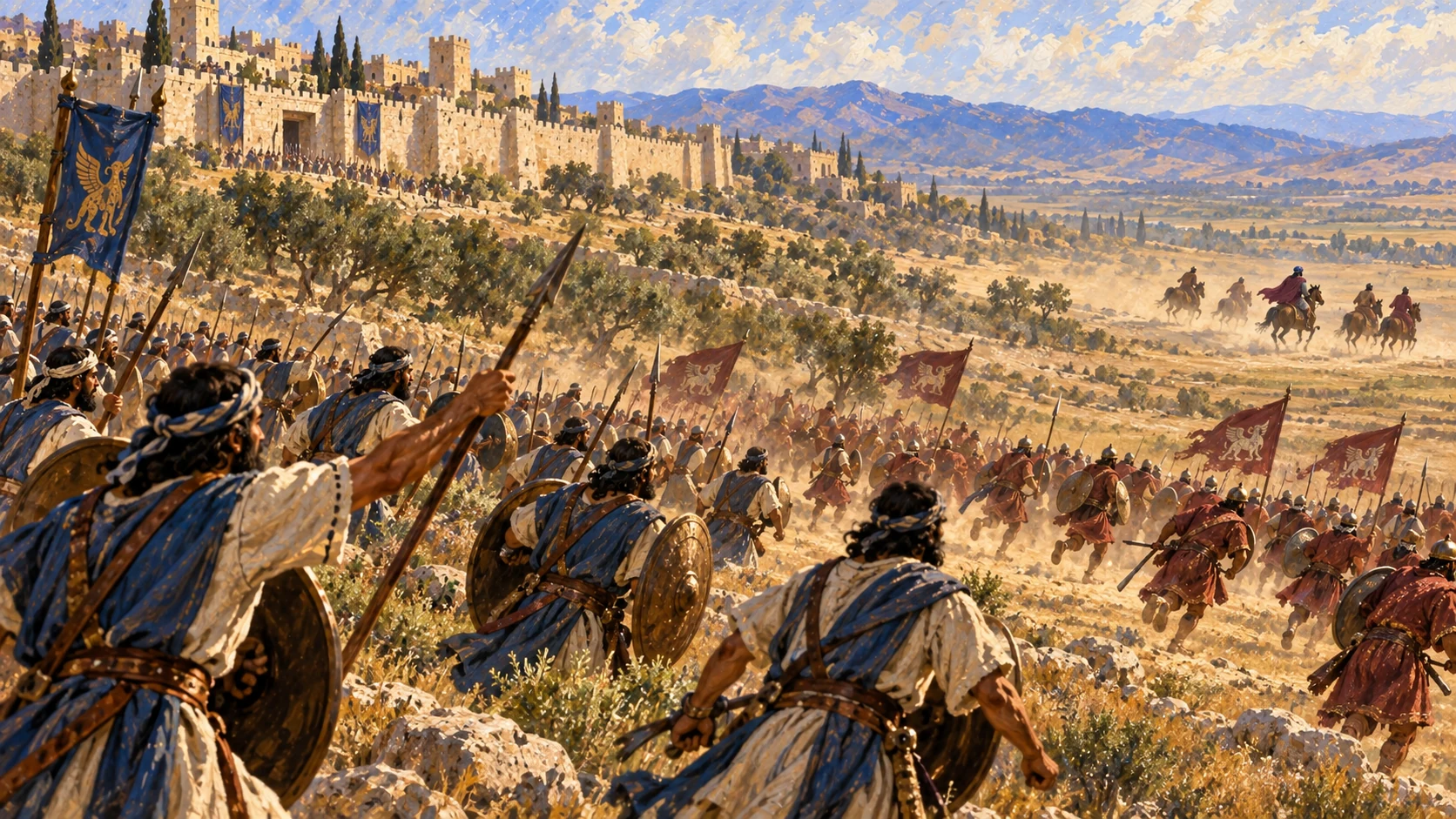 Israel’s forces drive Aram back and Ben-hadad escapes on horseback.