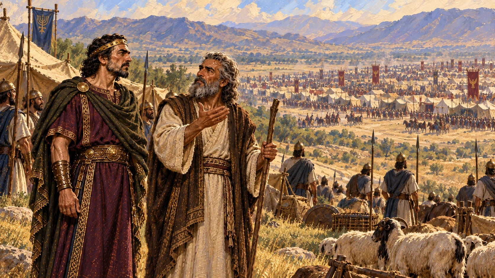 Israel’s small camp faces Aram at Aphek; a man of God speaks to Ahab.