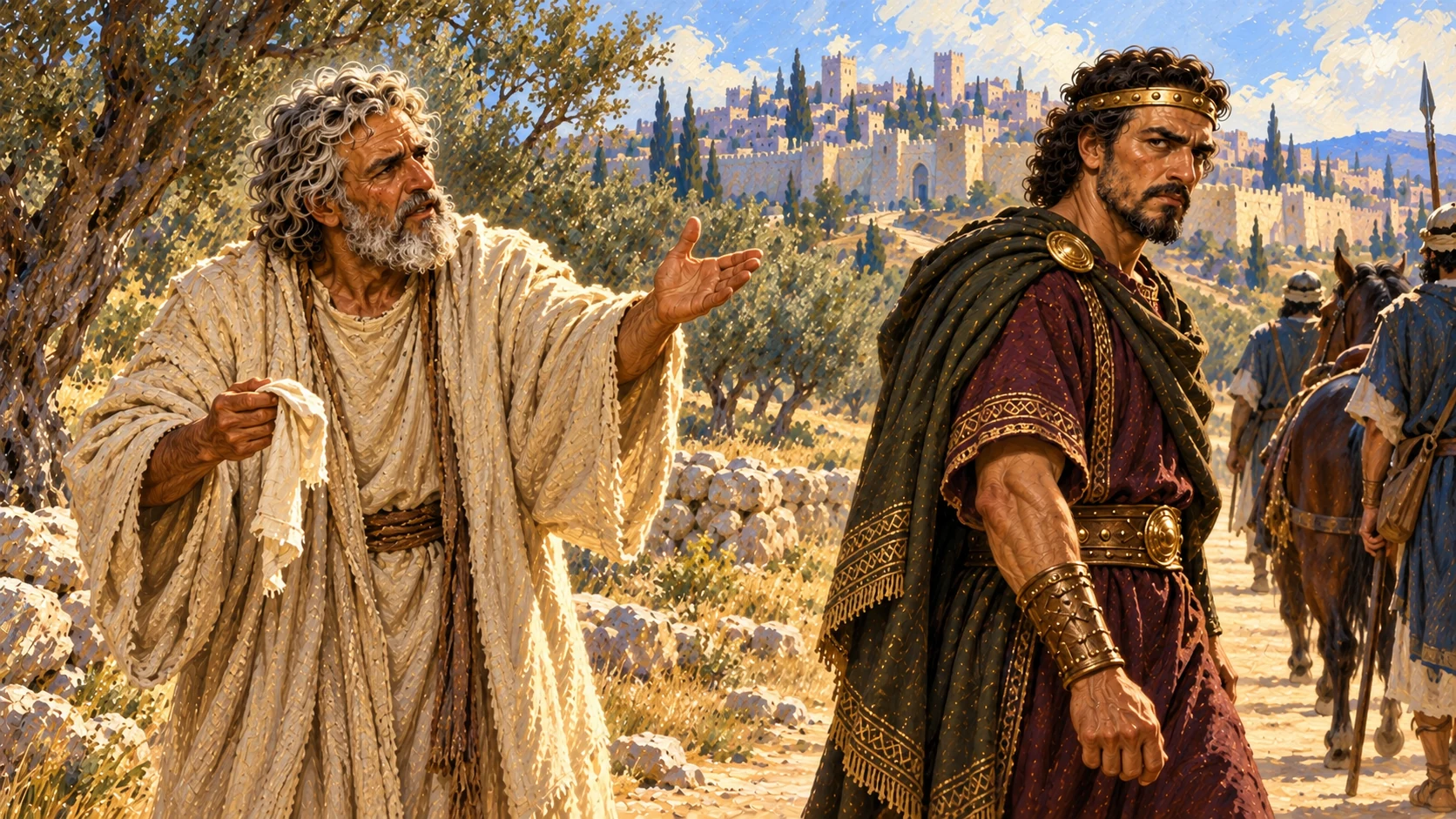The prophet uncovers his face and gives Ahab the judgment; Ahab returns sullen to Samaria.