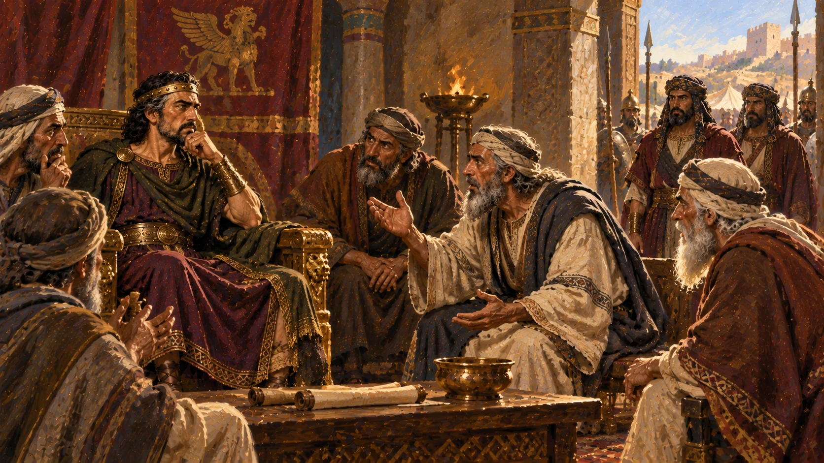 Ahab rejects the second demand after consulting Israel’s elders.