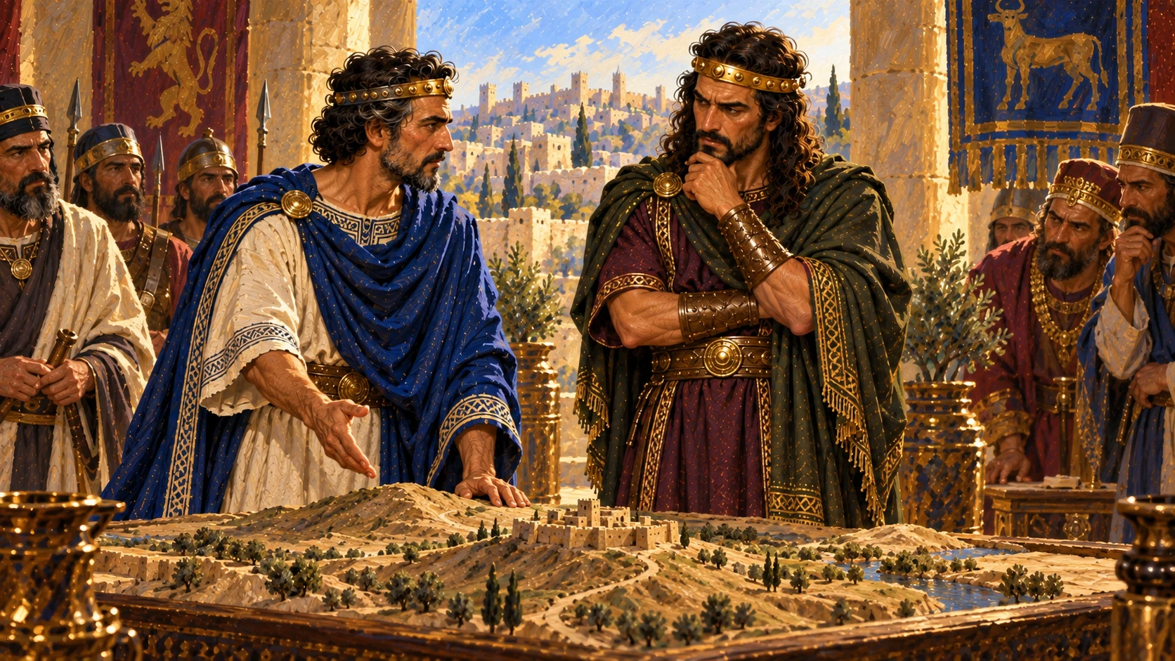 Jehoshaphat visits Ahab and agrees to discuss a campaign for Ramoth-gilead.