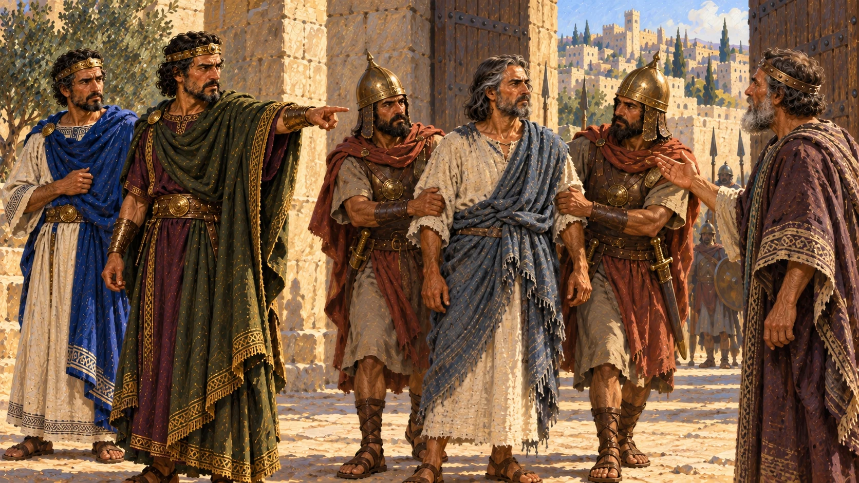 Zedekiah strikes Micaiah; the king orders his confinement and Micaiah answers publicly.