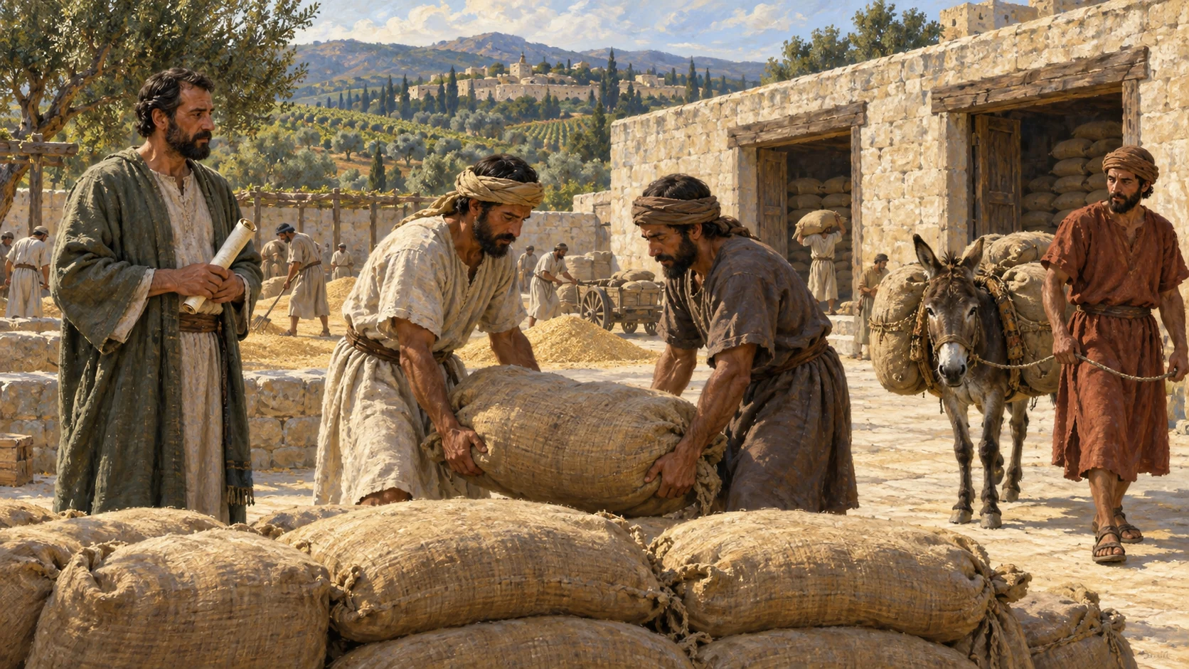 An orderly grain delivery overseen by a district official, representing the remaining administrative roster. Shimei son of Ela is not Shimei son of Gera.