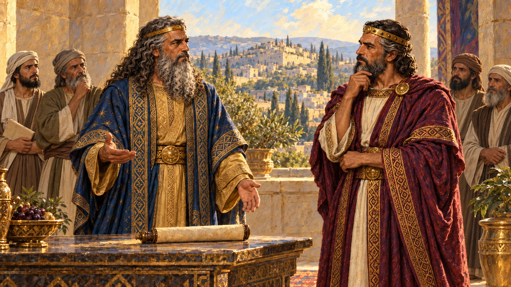 Established Solomon with King Hiram of Tyre, distinct from craftsman; royal exchange context.