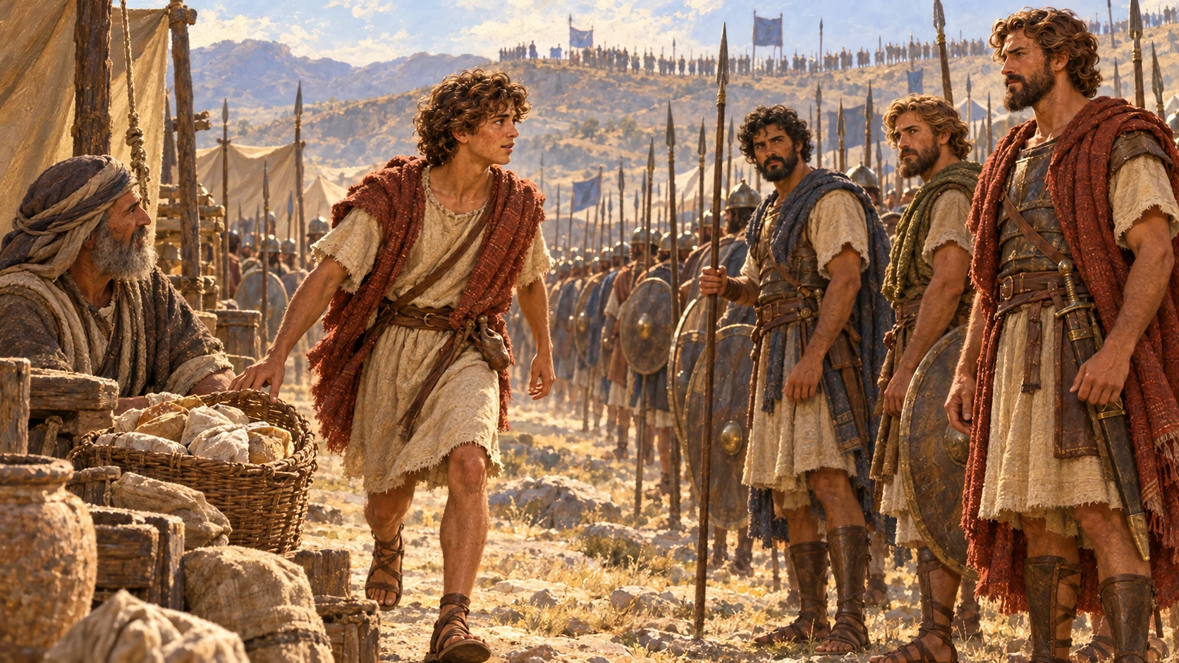 David reaches the battle line