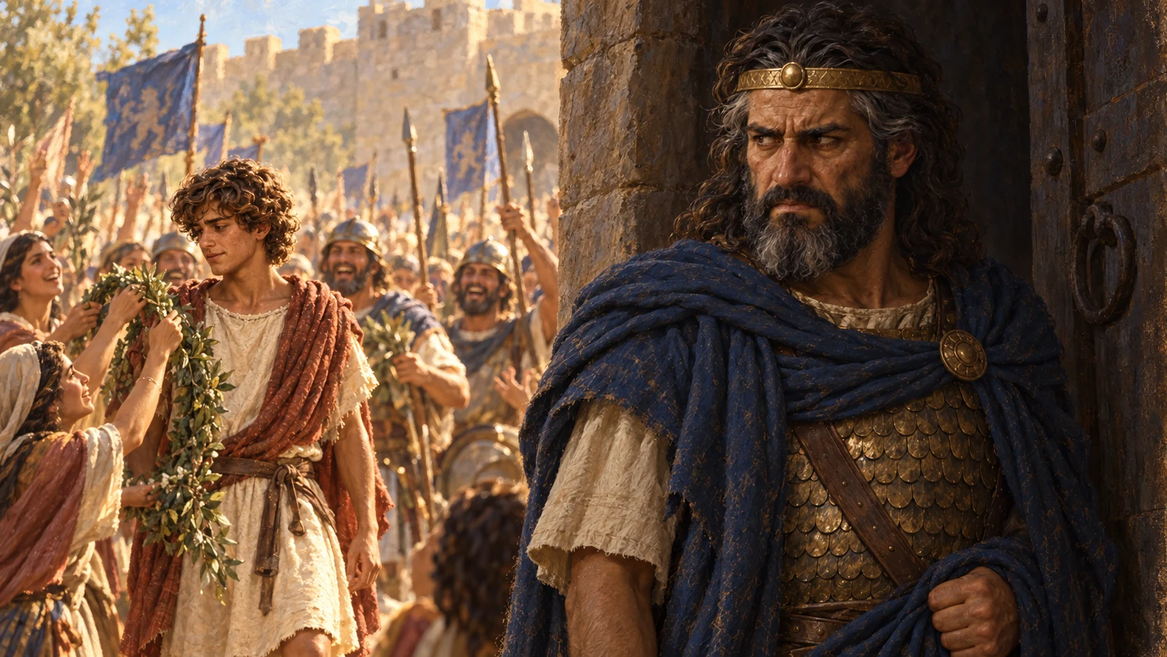 Saul watches David