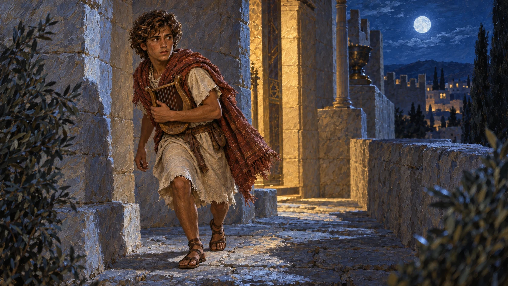 David escapes at night