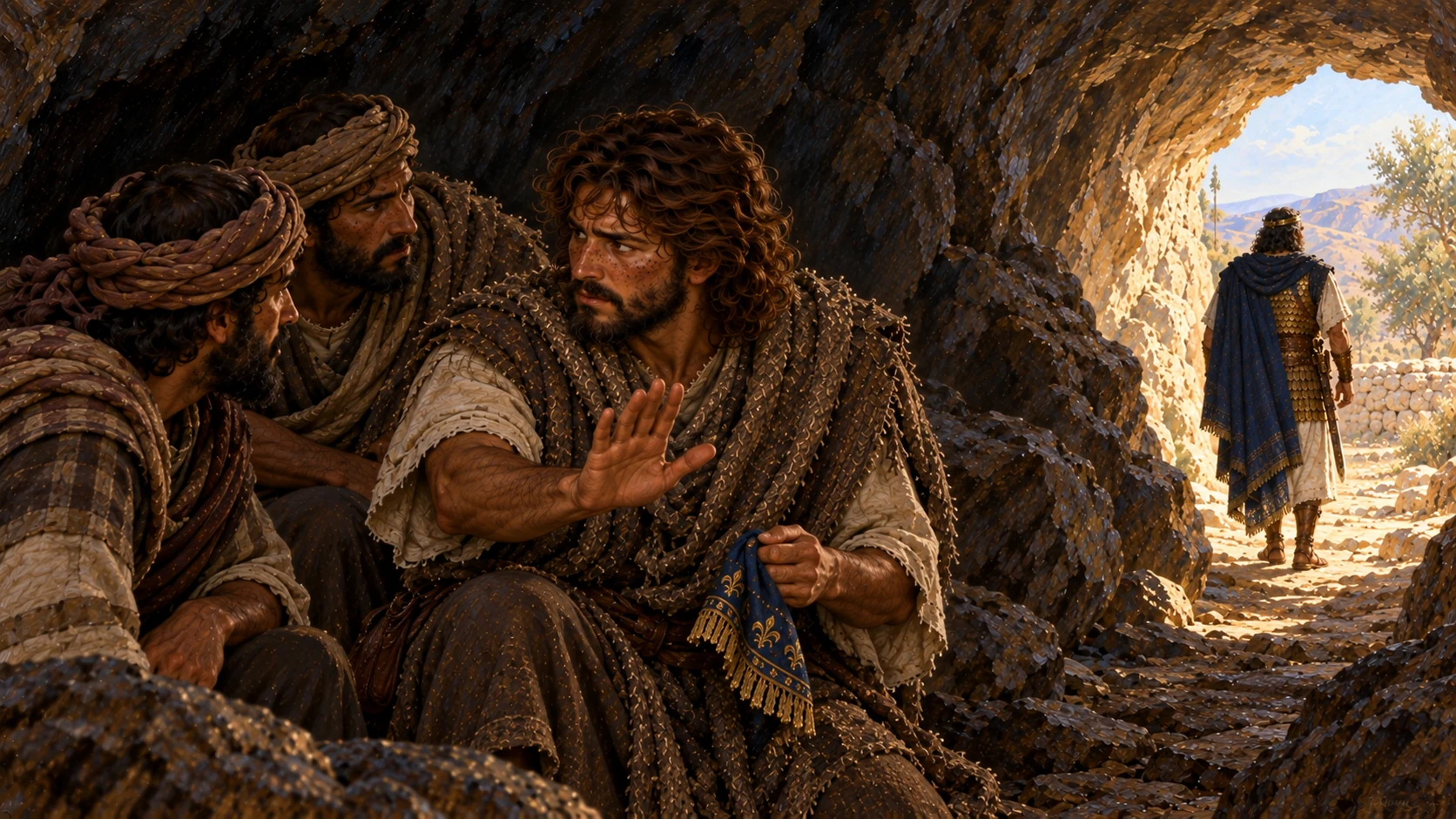 David restrains his men