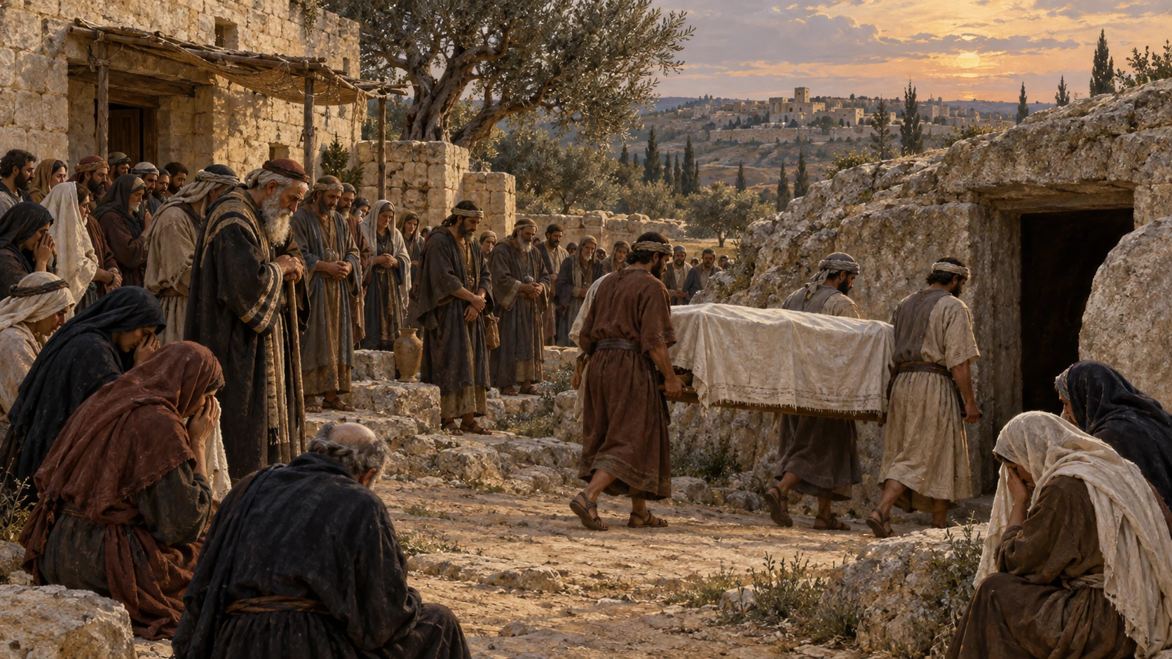 Israel gathers in Ramah to mourn Samuel before David journeys into the wilderness