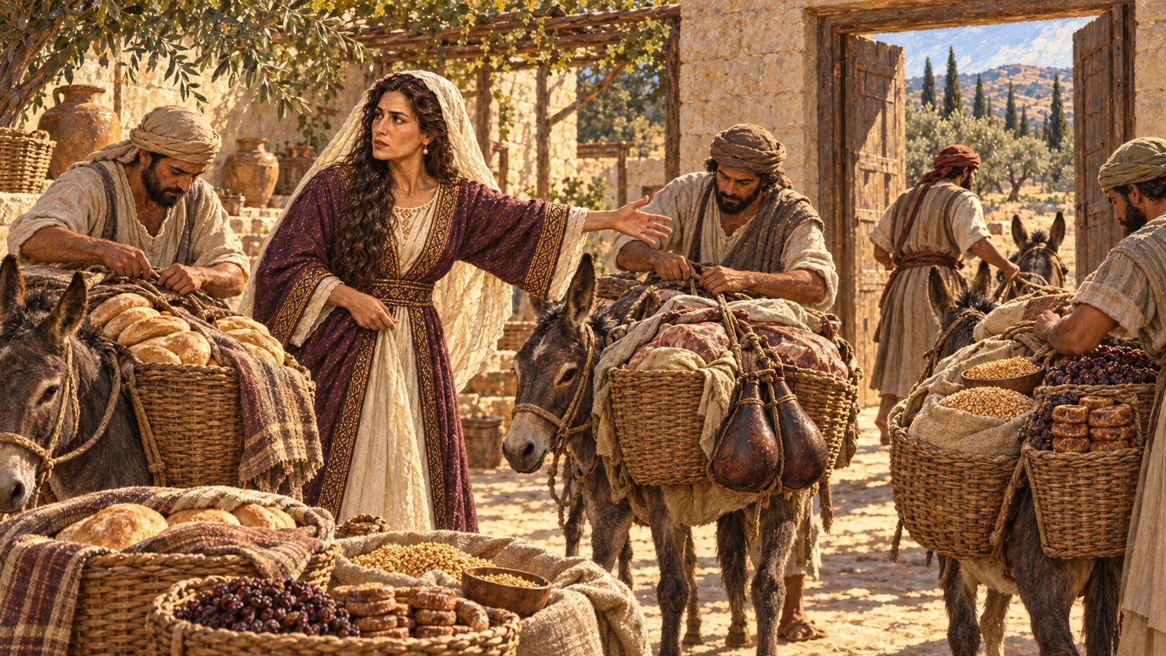 Abigail quietly prepares food and wine to meet David before disaster strikes