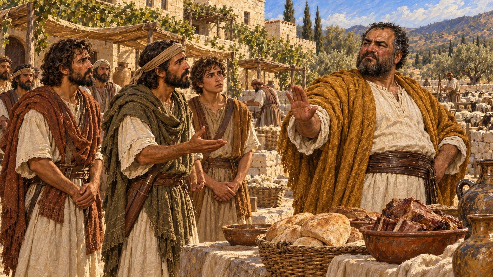 Nabal scorns David's messengers and dismisses their peaceful request