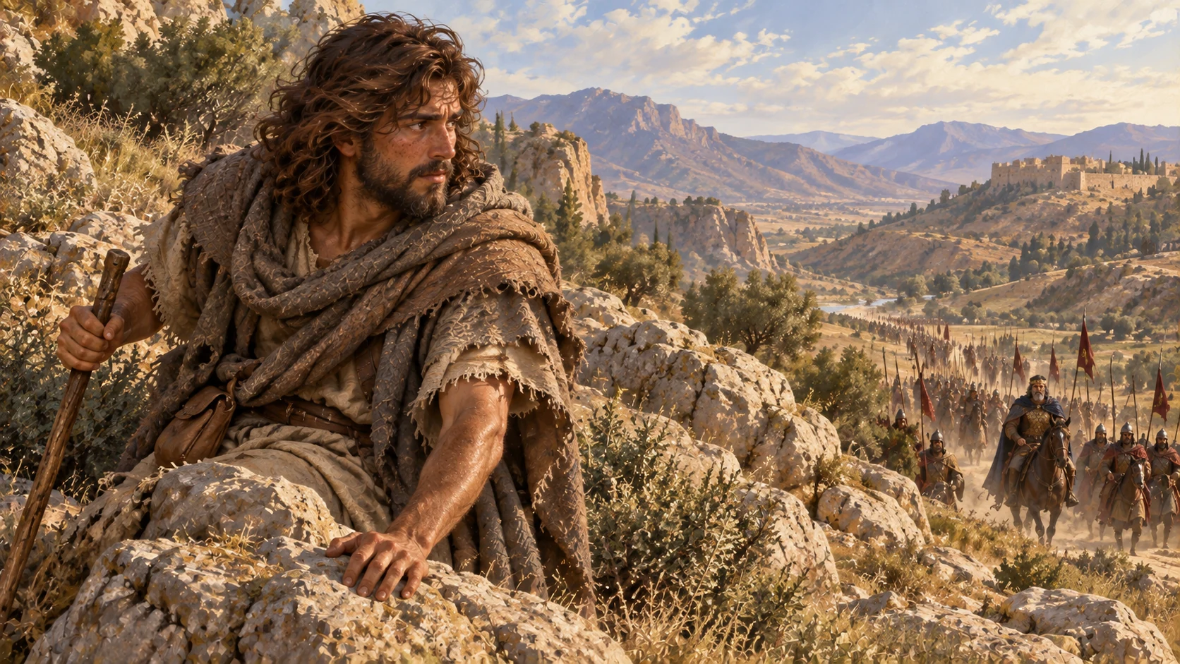 David compares the king's hunt for him to chasing a flea or partridge