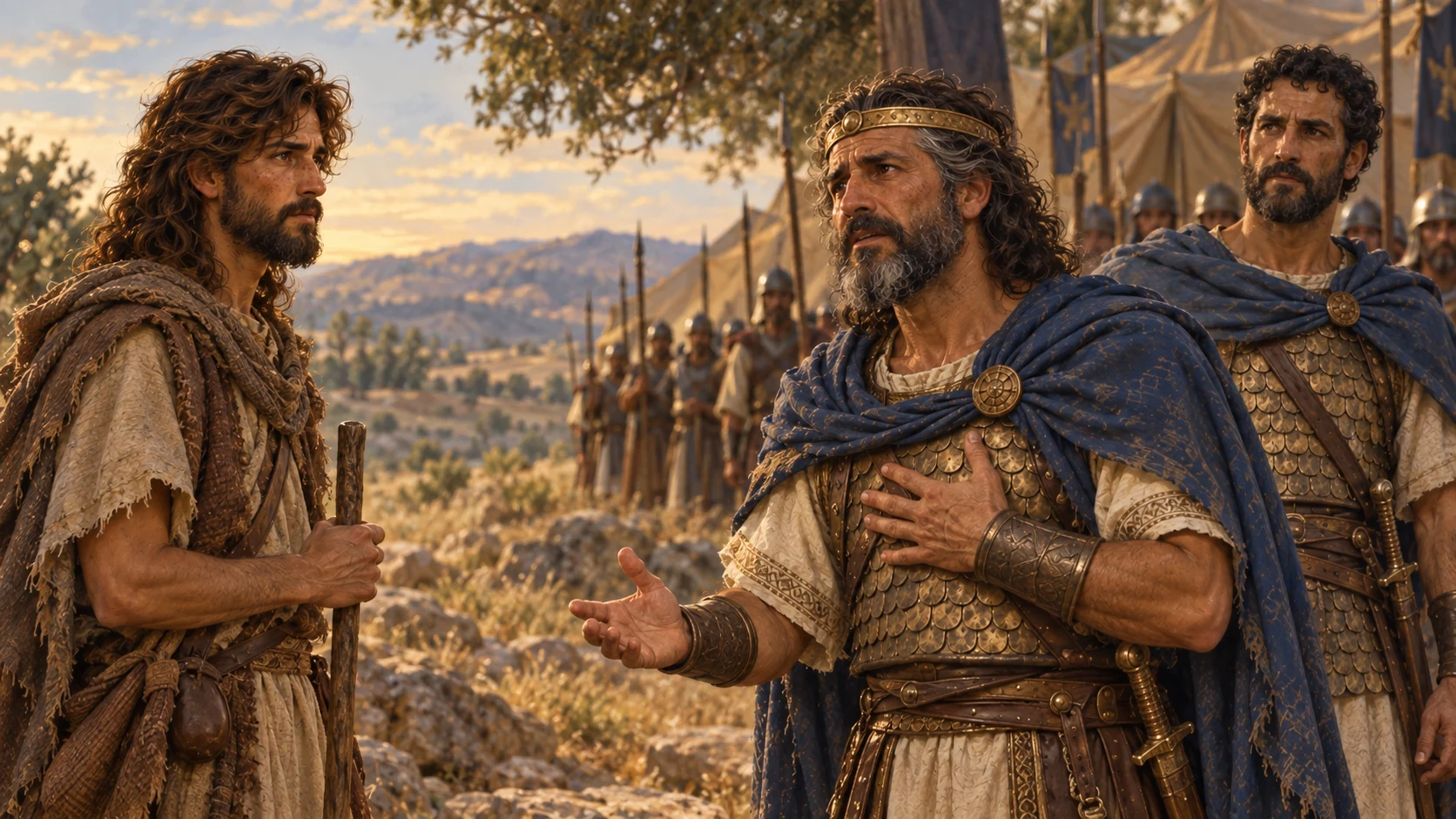Saul admits his sin and promises not to harm David again