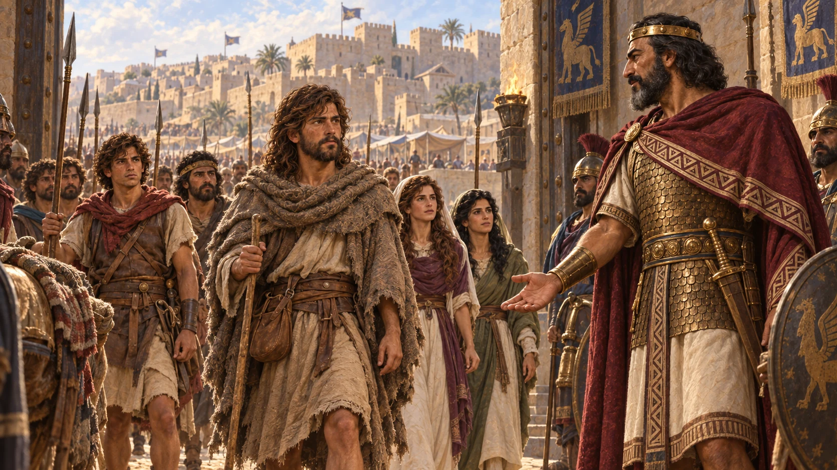 David and his six hundred men go to Achish in Gath