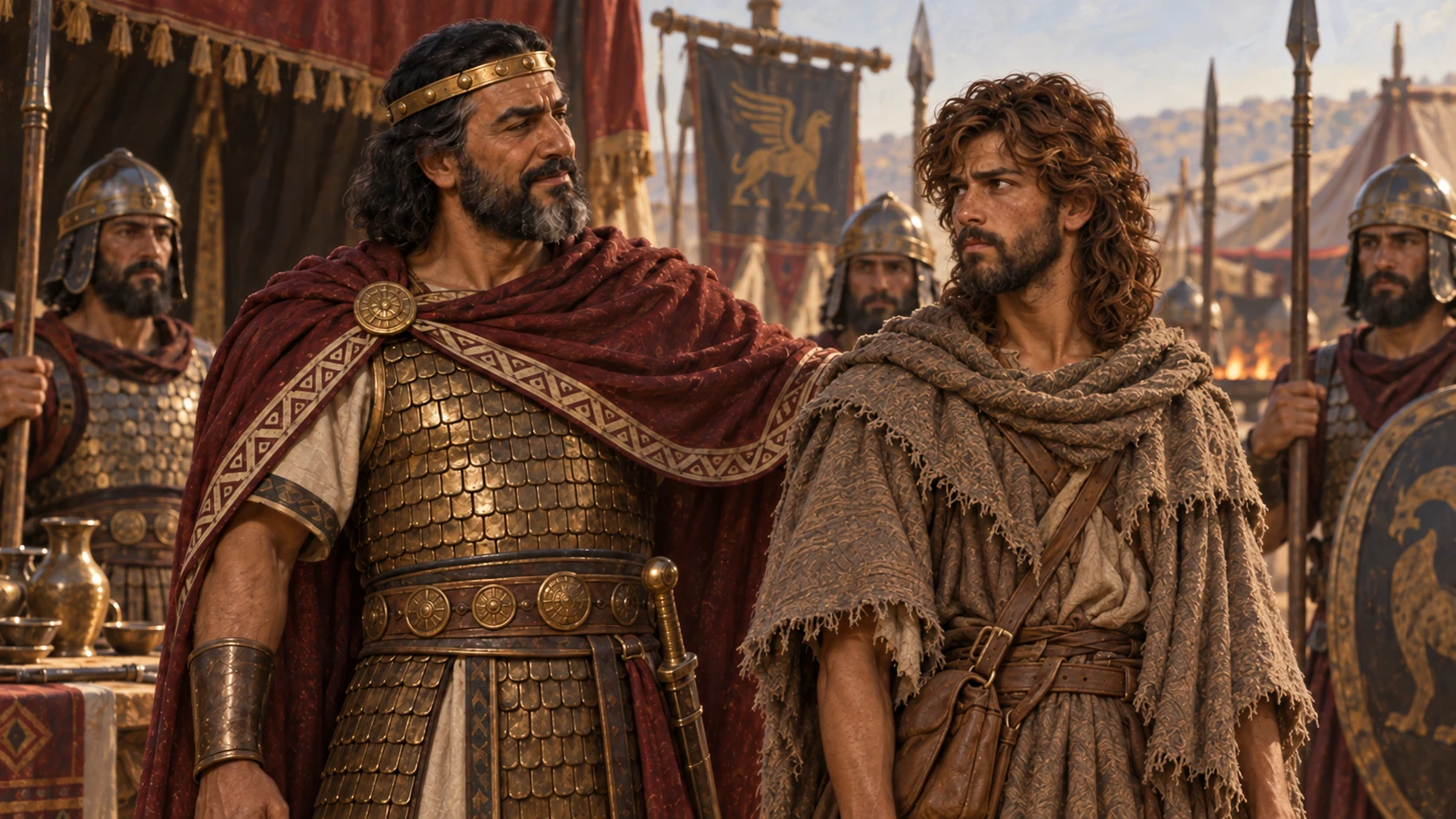 David answers Achish cautiously and is appointed to guard him