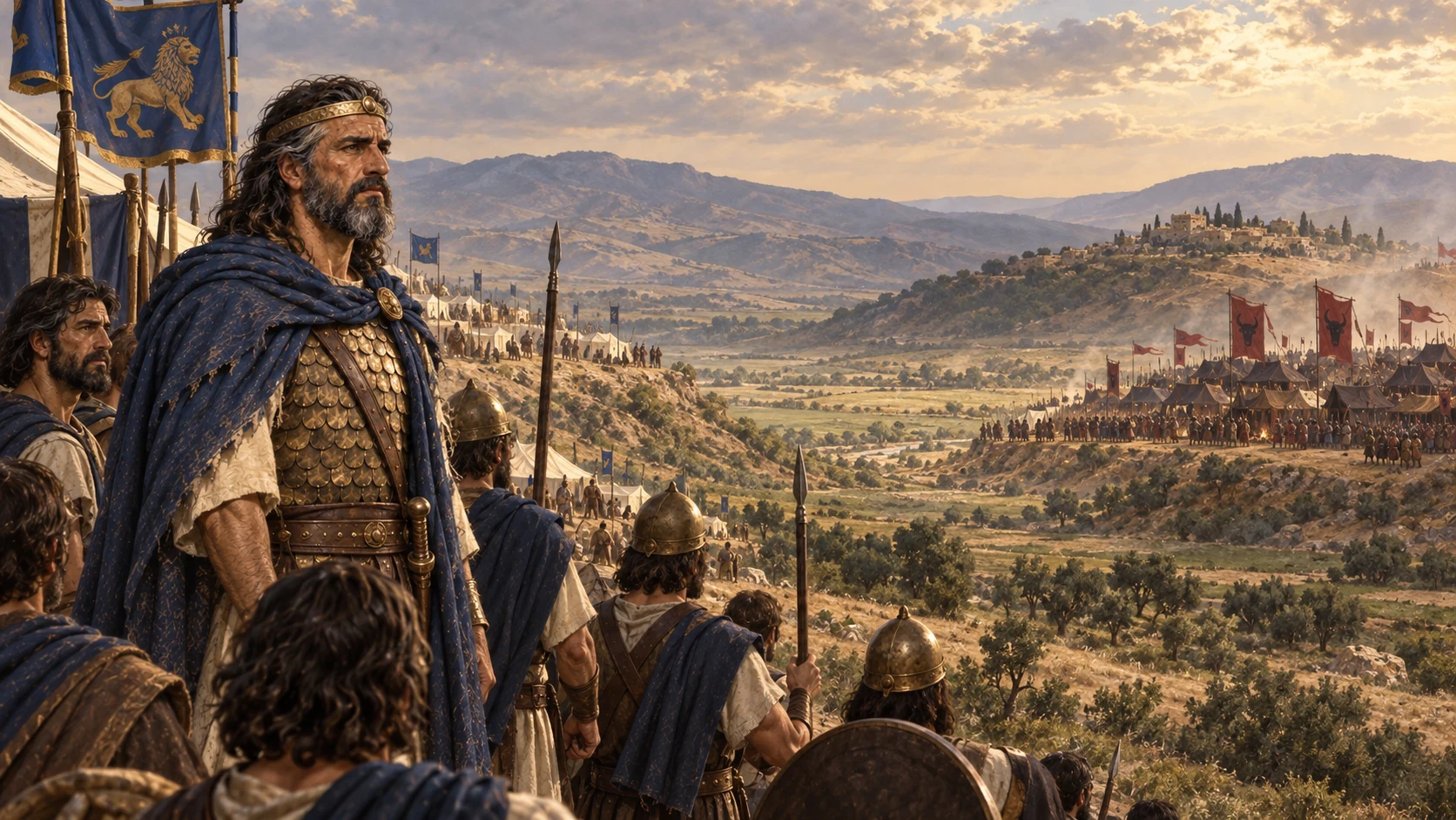 The Philistines camp at Shunem while Saul's army gathers at Gilboa