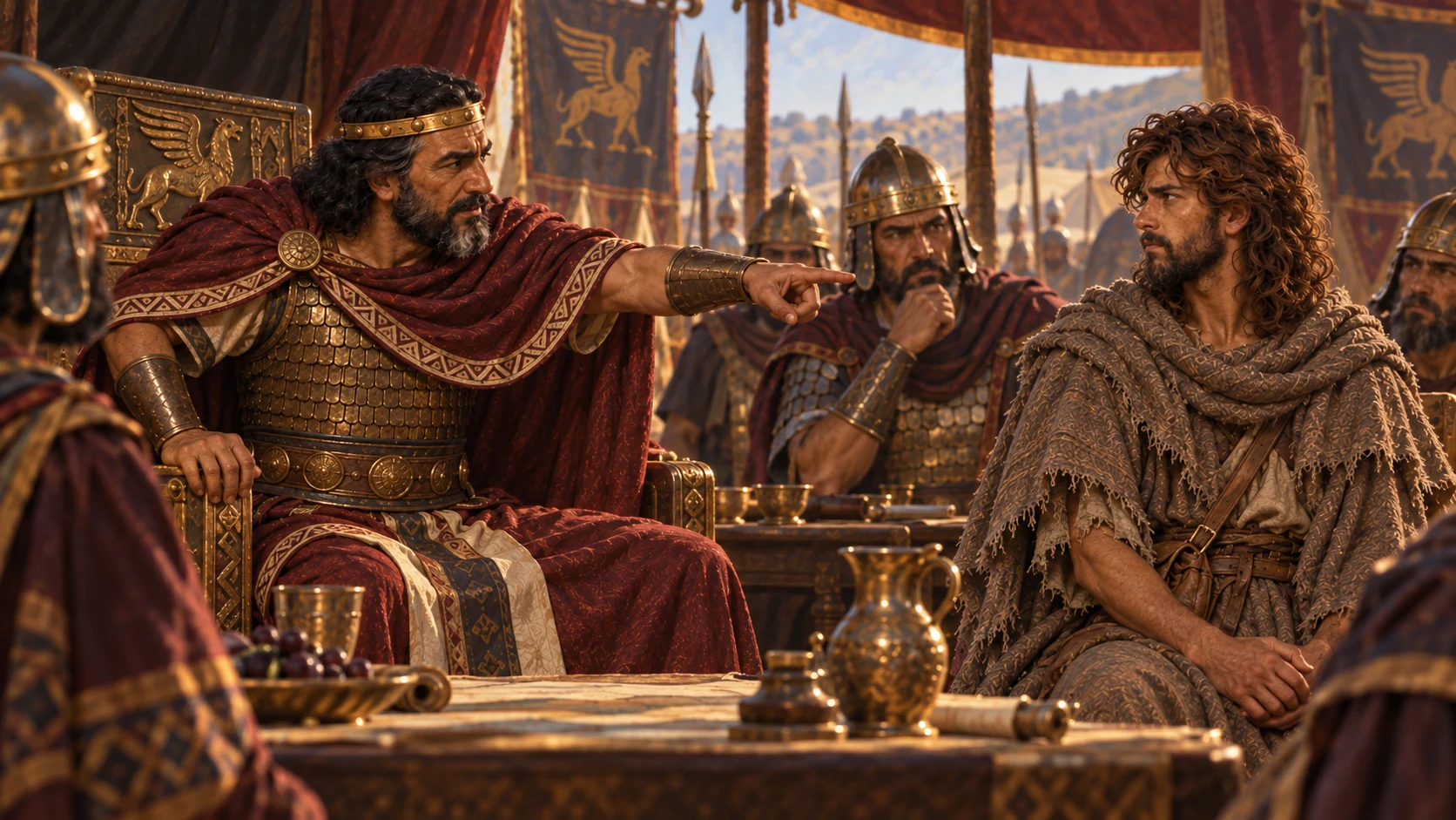 The leaders remember Israel's song about David's victories over Philistines