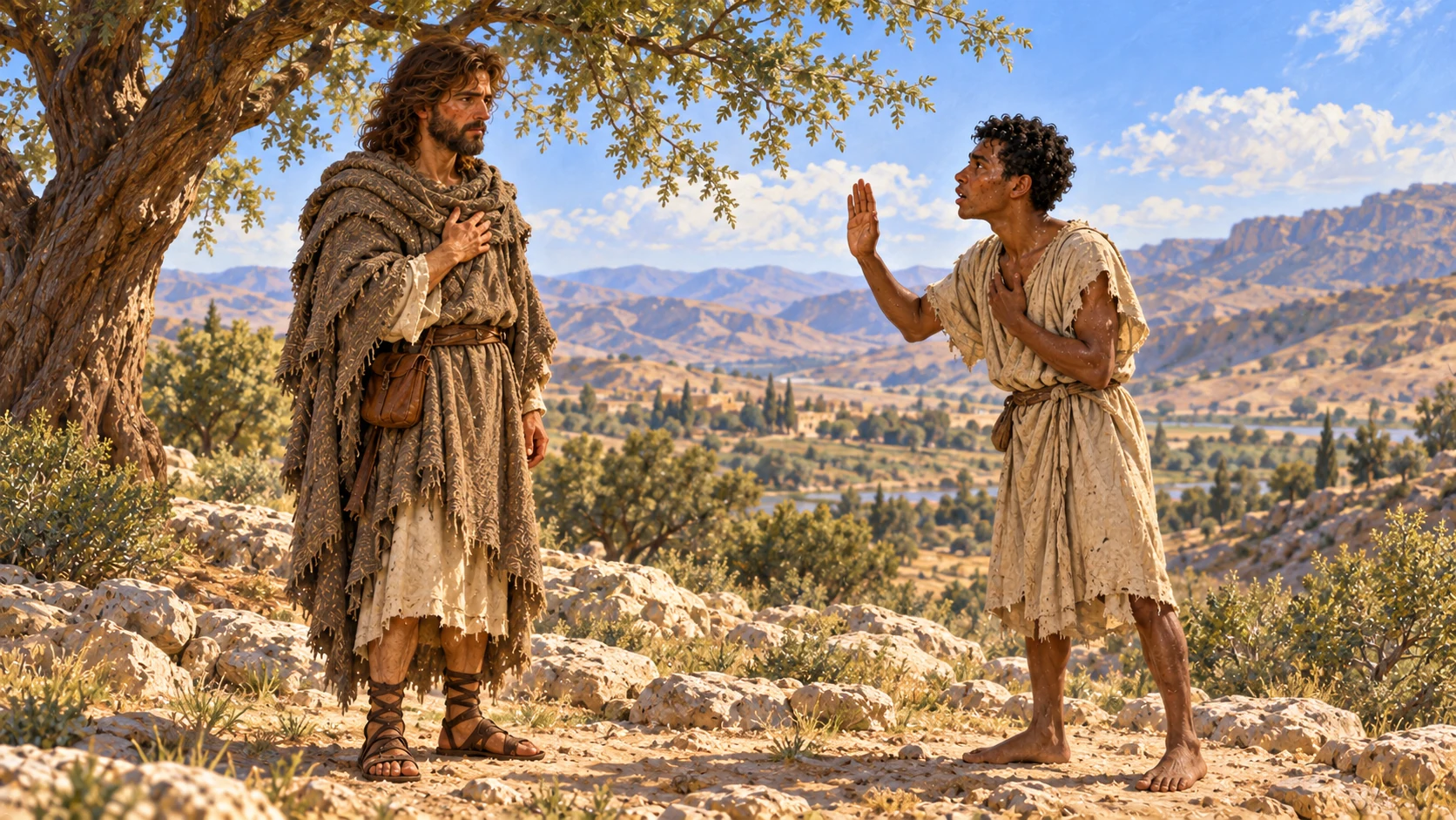 The servant will guide David only after receiving a promise of safety
