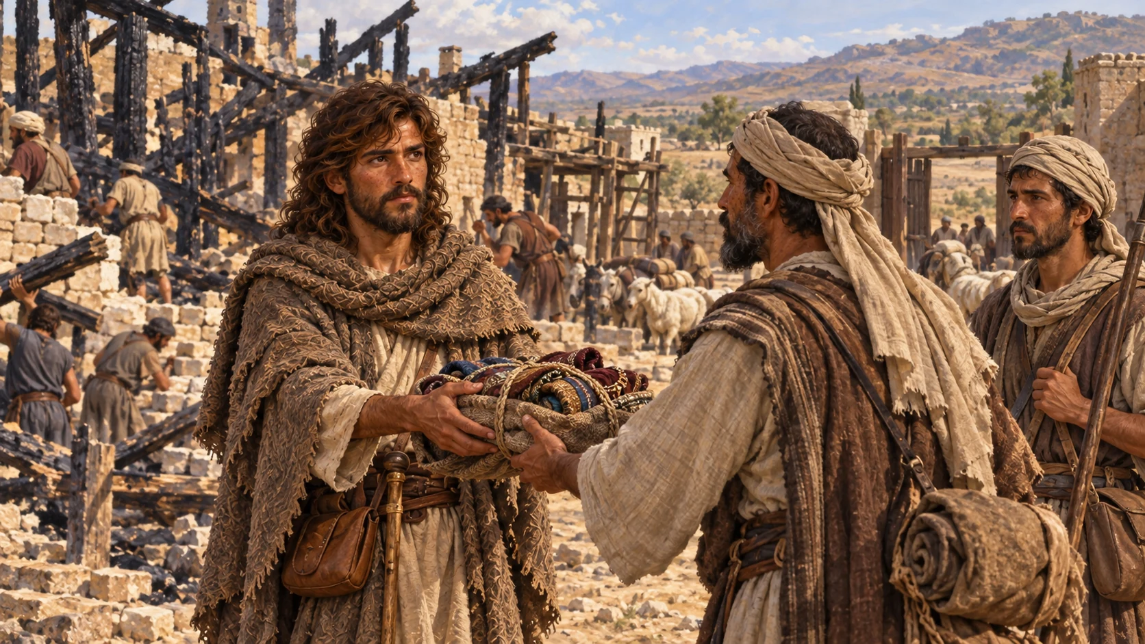 David sends a portion of the recovered spoil to Judah's elders