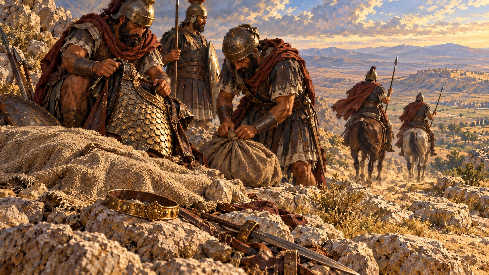 The Philistines strip Saul's armor and send word of their victory