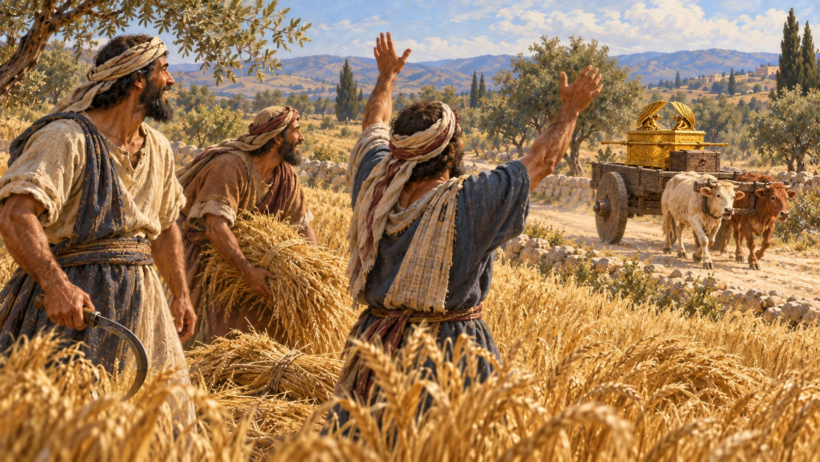 Joy at the wheat harvest